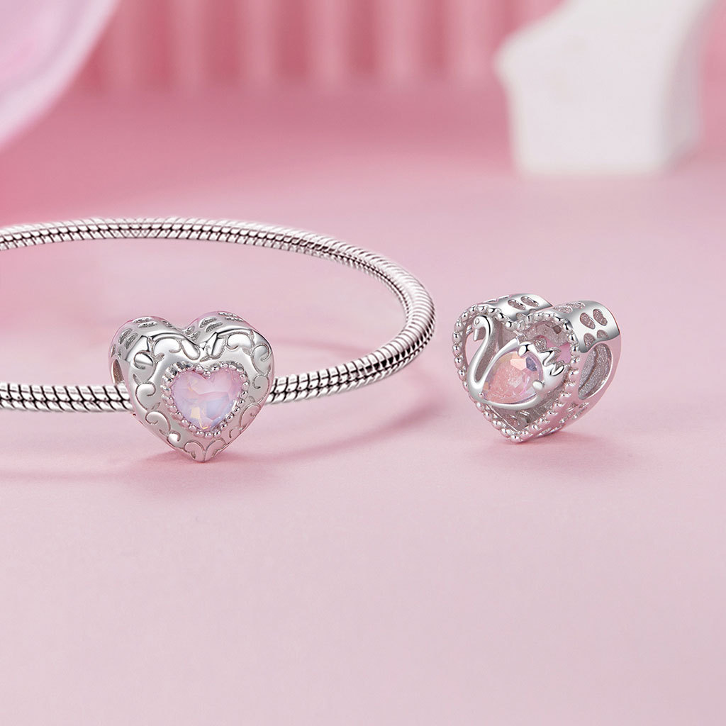 Ballet Swan Heart Charm image number 2