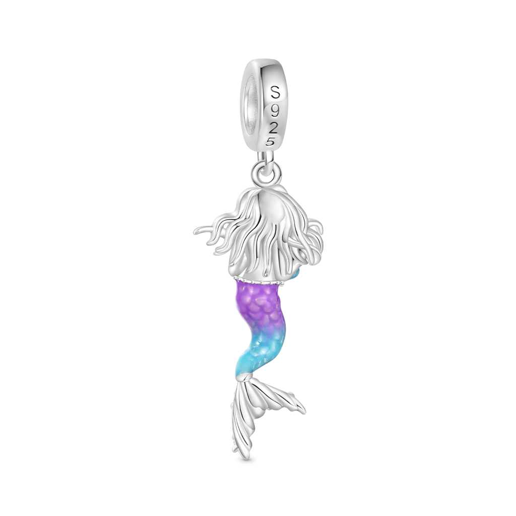 Little Mermaid Holding Conch Pendant image number 1