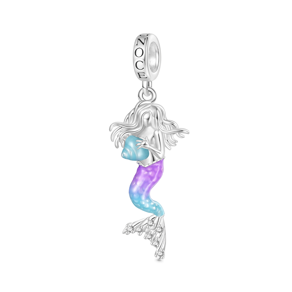 Little Mermaid Holding Conch Pendant image number 0
