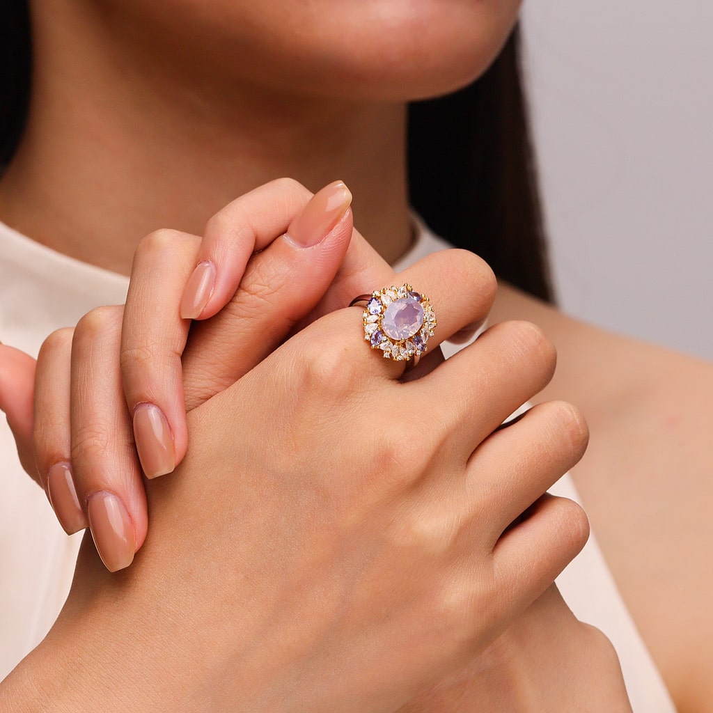 Lavender Oval-cut Amethyst Ring image number 3
