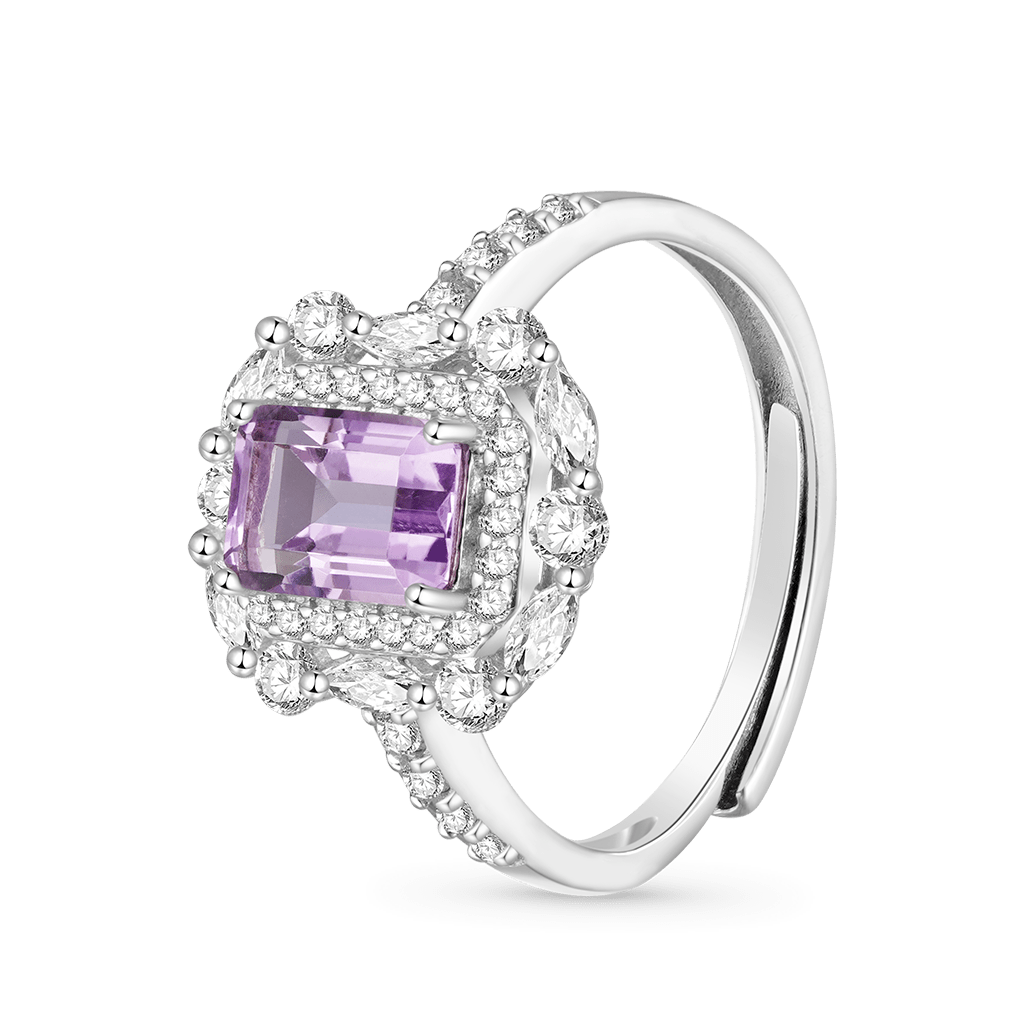 Square-cut Amethyst Ring image number 1