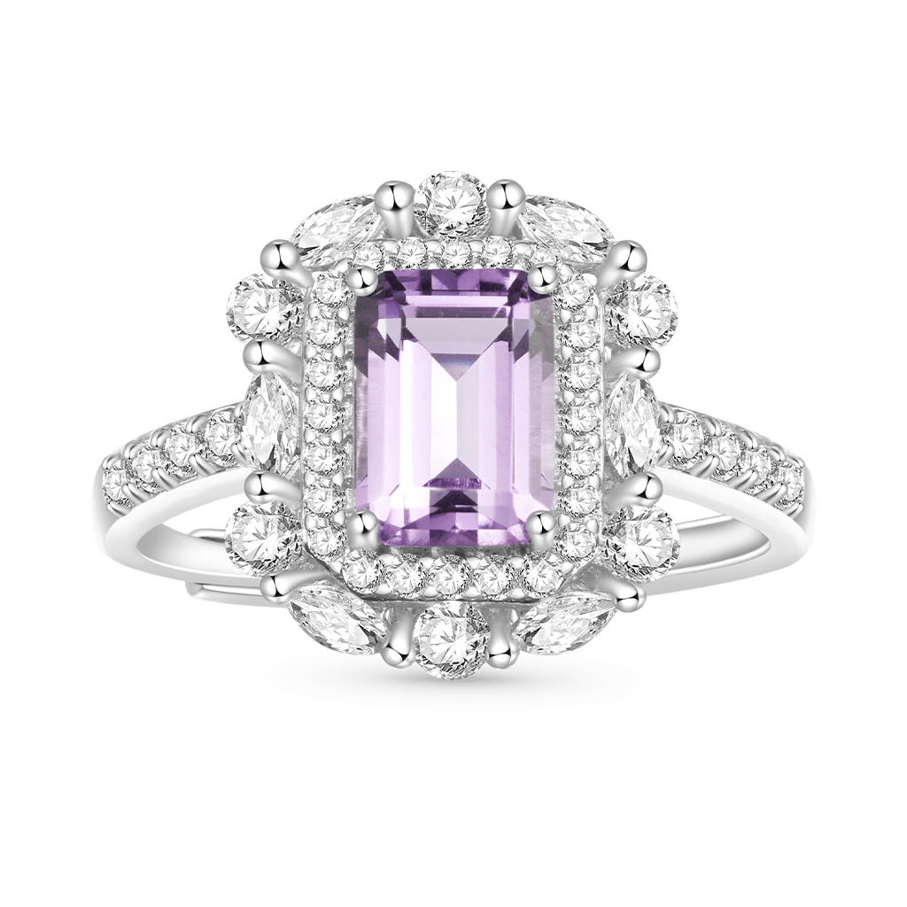 Square-cut Amethyst Ring image number 0