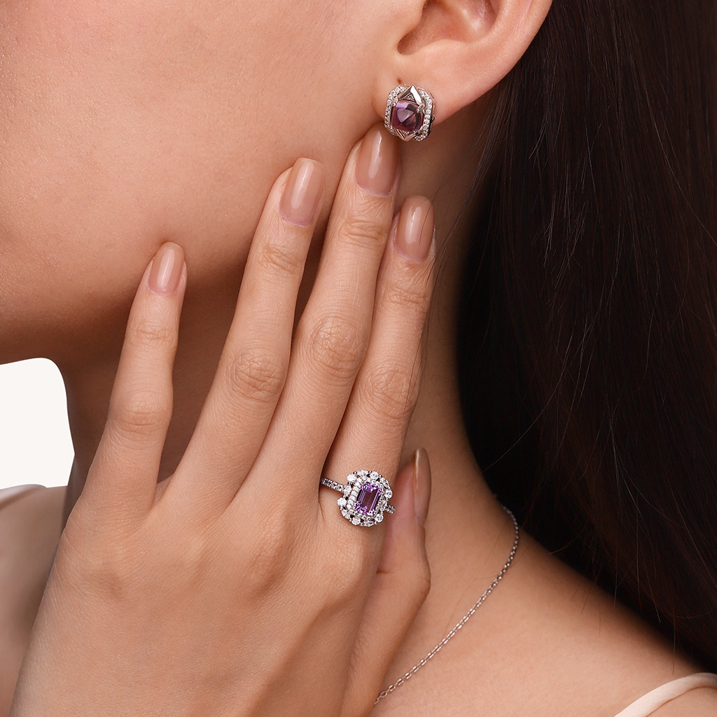 Square-cut Amethyst Ring image number 3