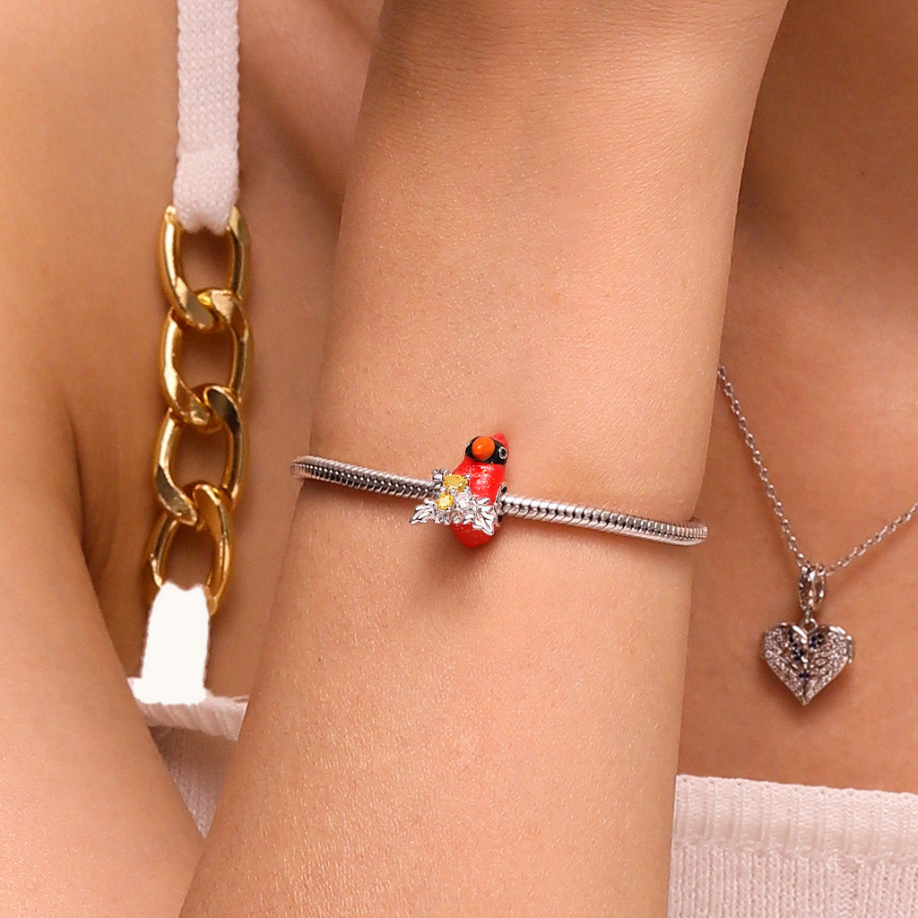 Red Parrot Bird Charm image number 4