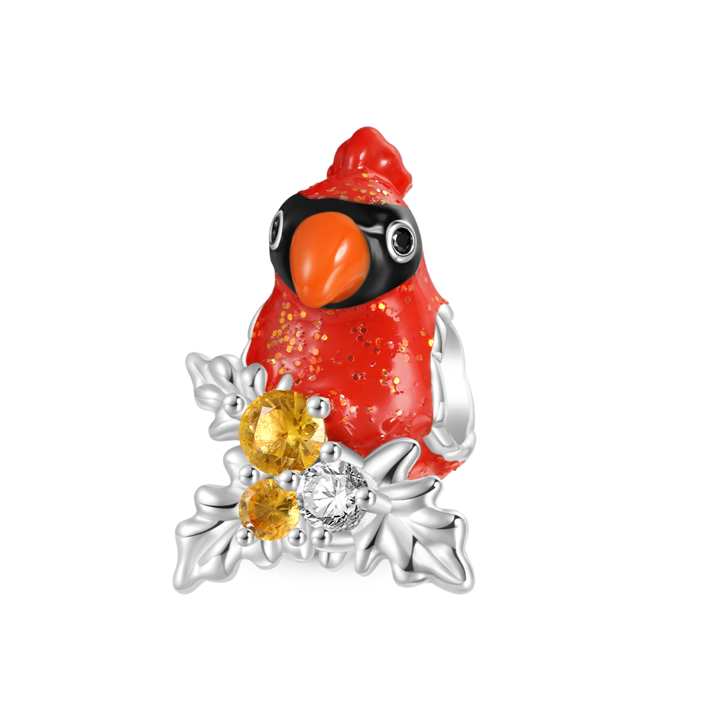 Red Parrot Bird Charm image number 0