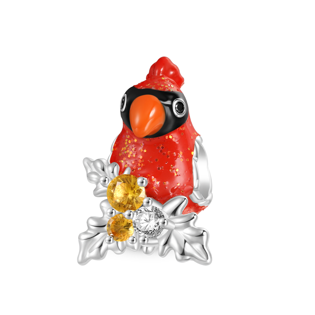 Red Parrot Bird Charm image number 0
