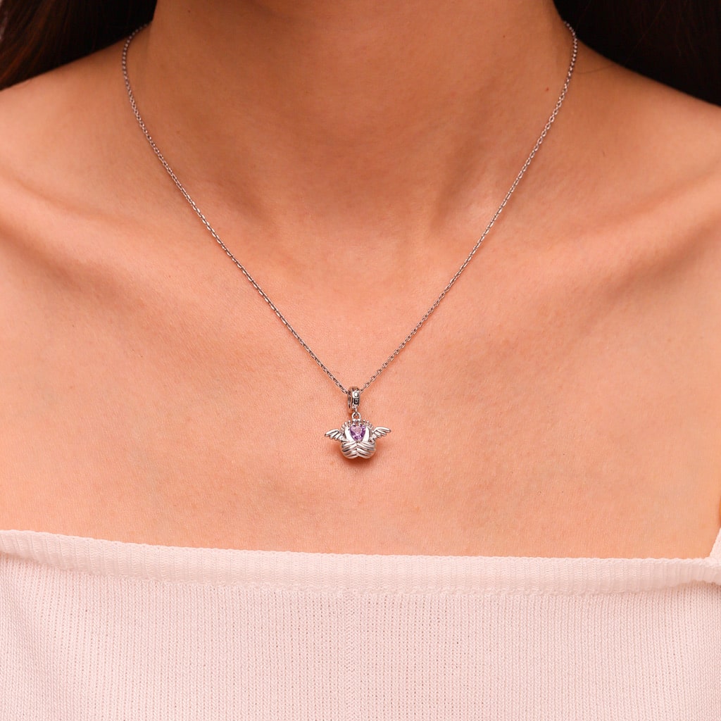 Angel Baby Memorial Birthstone Pendant image number 4