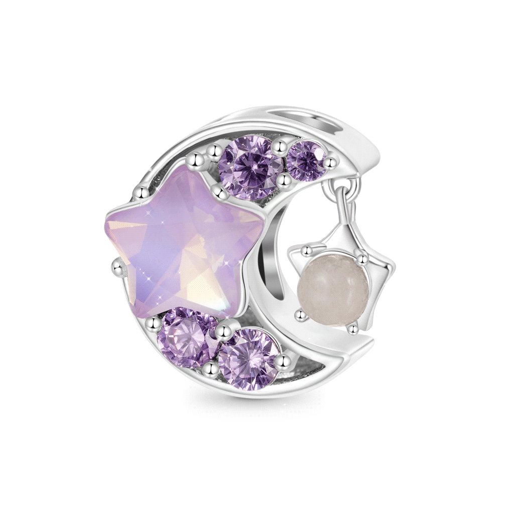 Purple Star Moon Charm image number 0