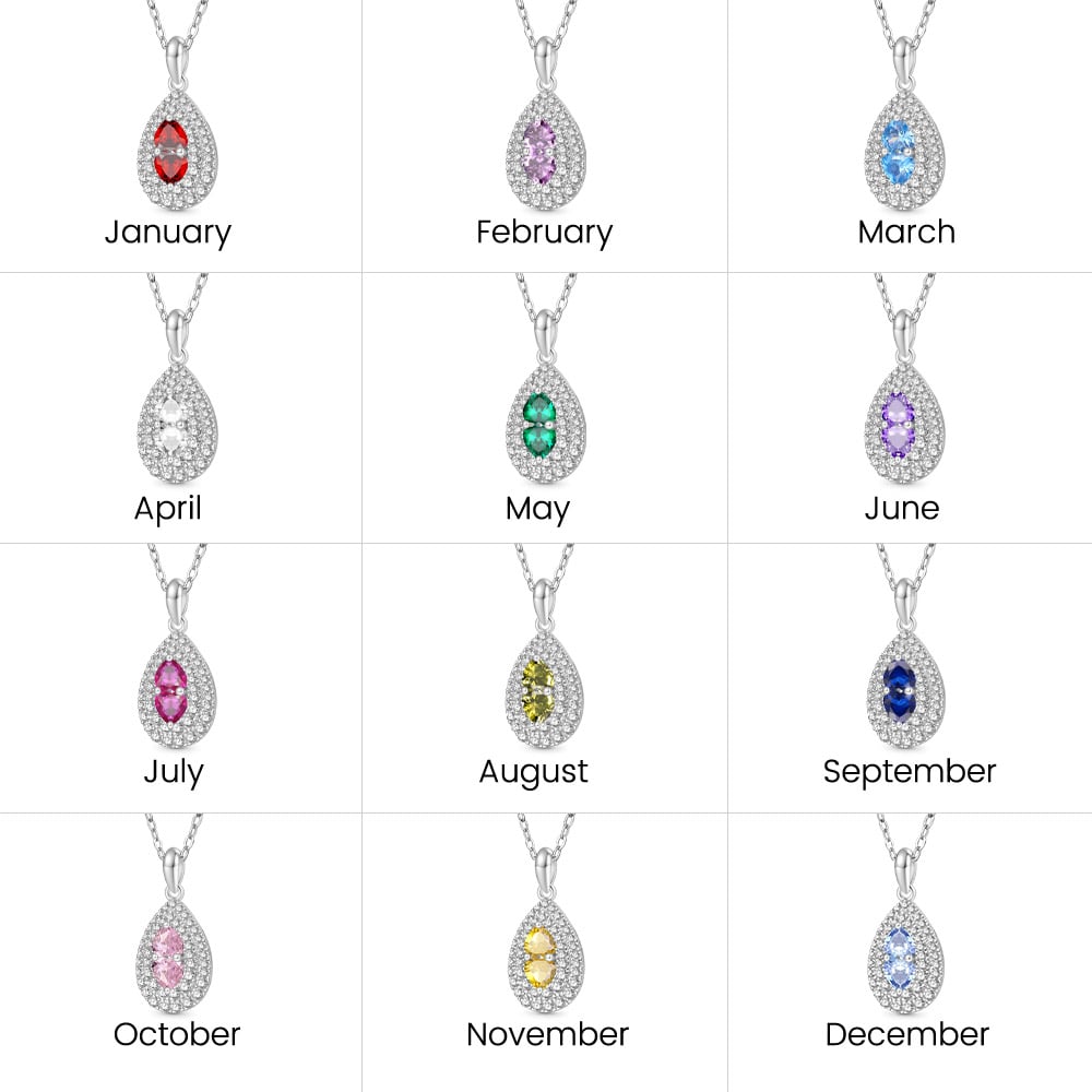 Teardrop Birthstone Necklace image number 7