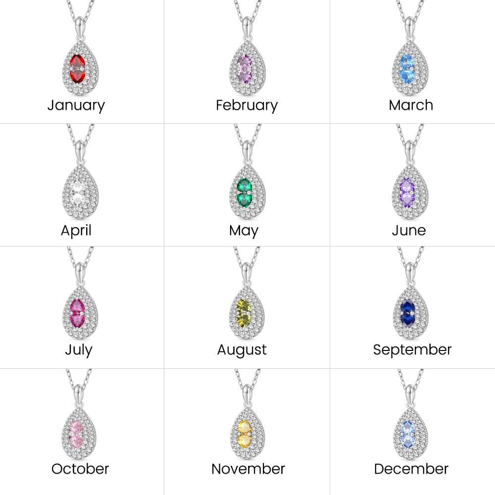 Teardrop Birthstone Necklace image number 7