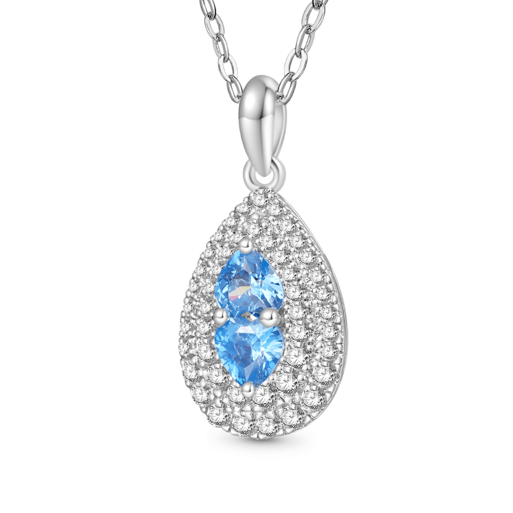 Teardrop Birthstone Necklace image number 1