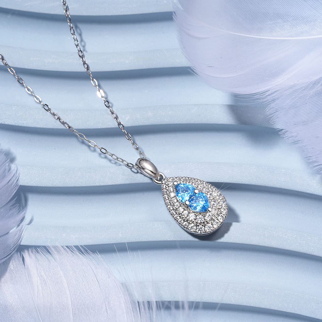 Teardrop Birthstone Necklace image number 3