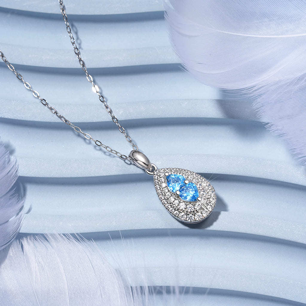 Teardrop Birthstone Necklace image number 3