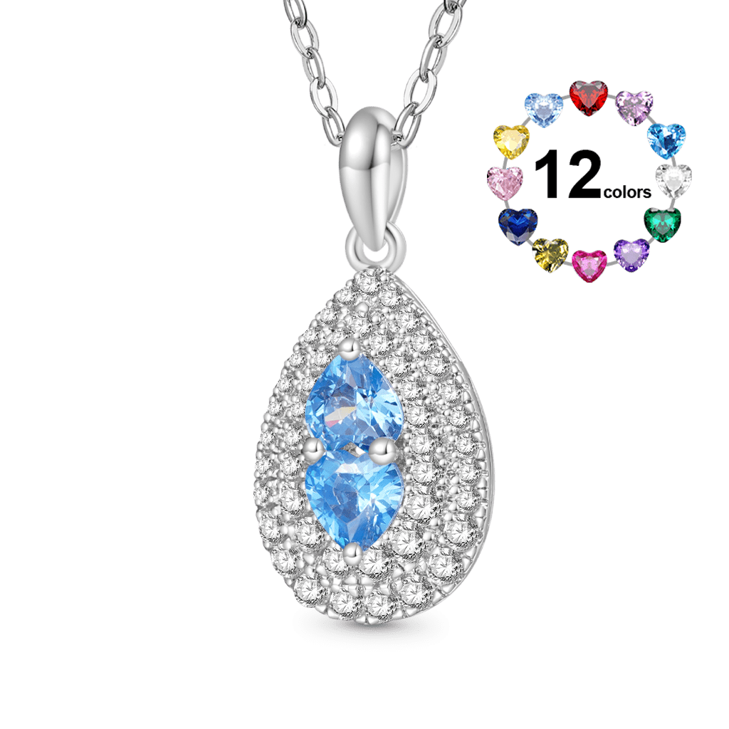 Teardrop Birthstone Necklace image number 0