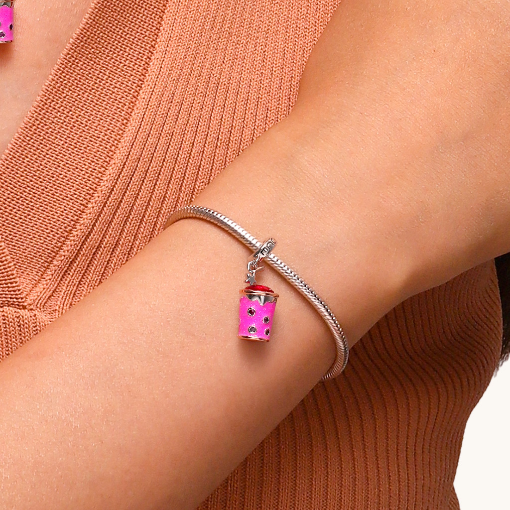 Pink Bubble Tea Pendant image number 5