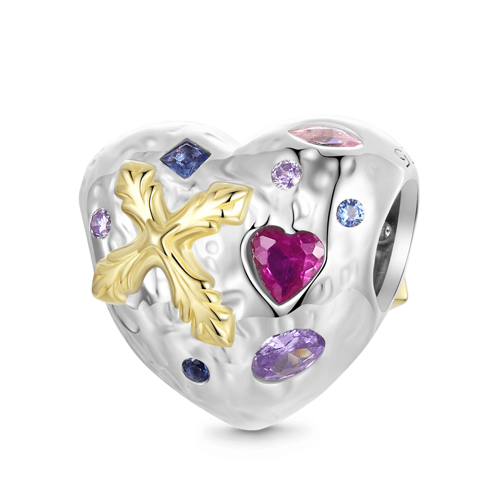 Vintage Cross Heart Charm image number 0