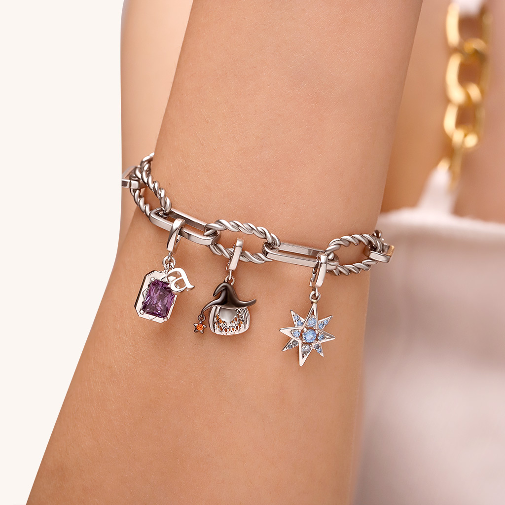 Square Birthstone Clasp Clusters Charm image number 6