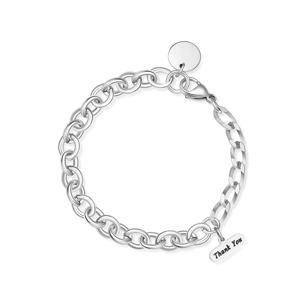 Retro Spliced Link Chain Bracelet image number 1