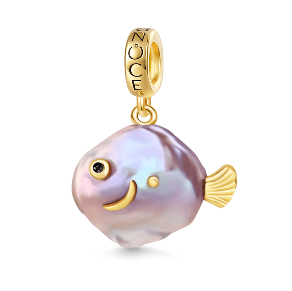 Fish Baroque Pearl Gold Plated Pendant image number 0