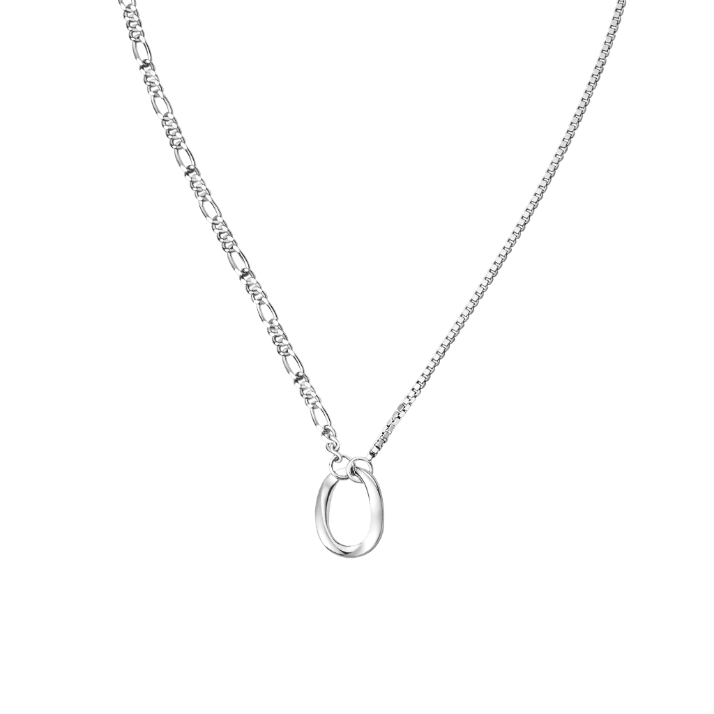 Asymmetric Chain Hollow Oval Link Necklace image number 0