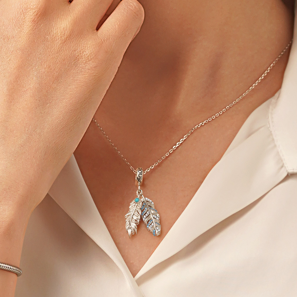 Silver Feather Pendant image number 4