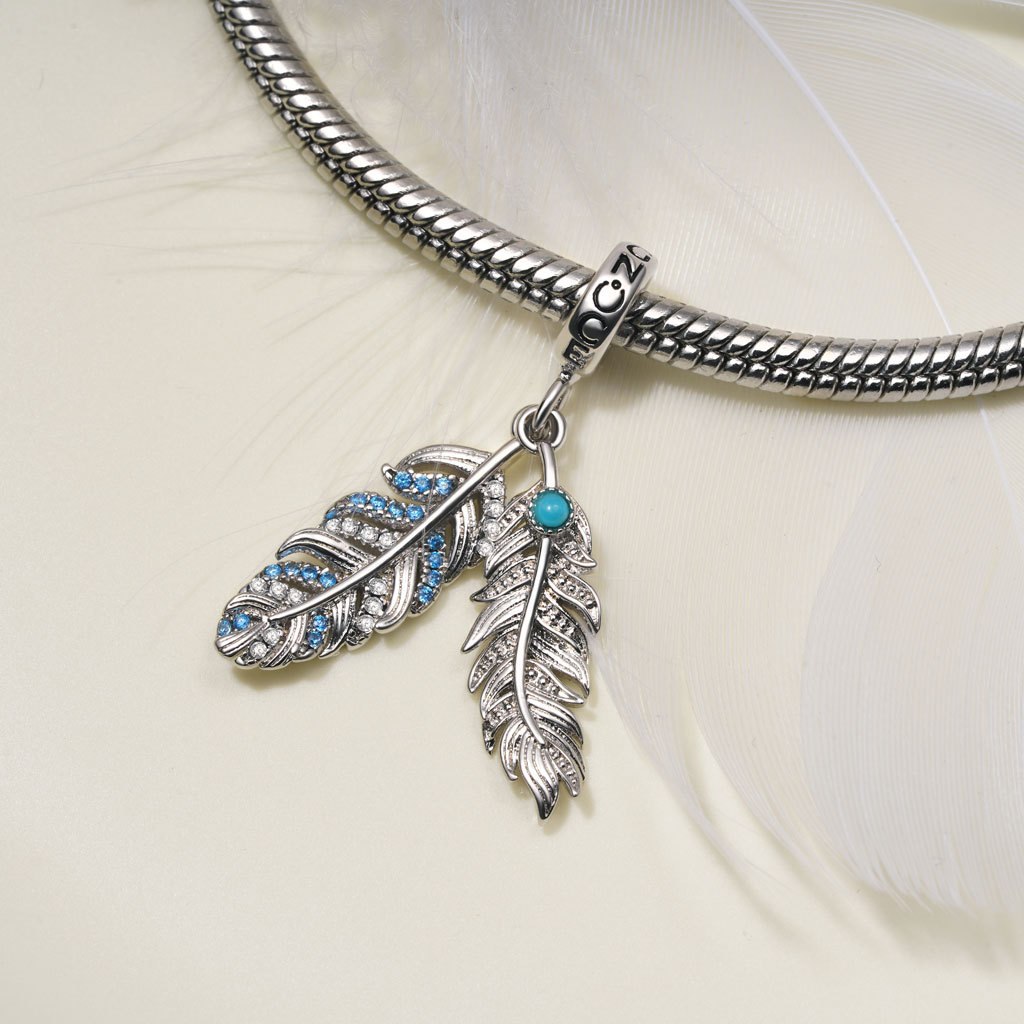 Silver Feather Pendant image number 2