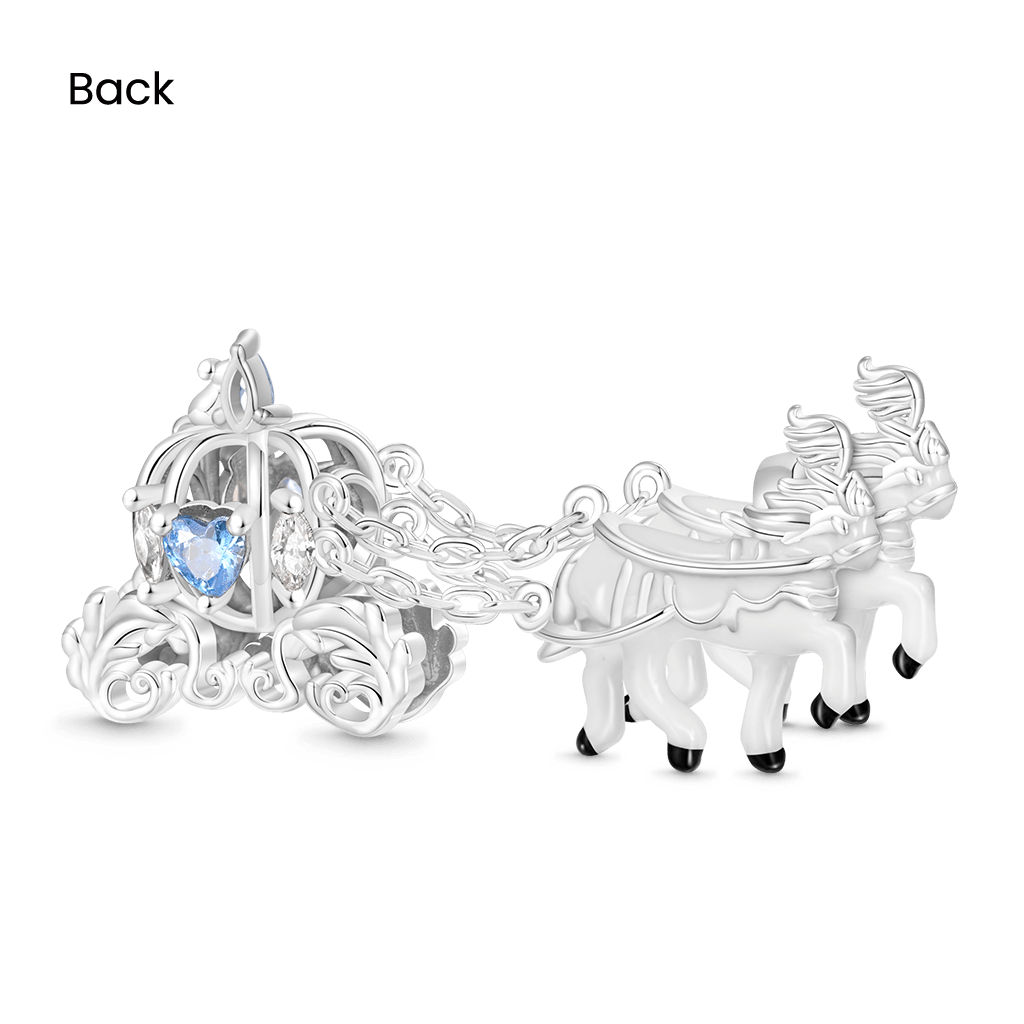 White Horse Pumpkin Carriage Charm image number 1