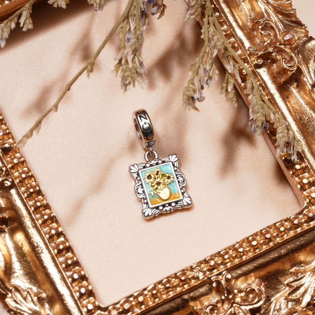 Van Gogh Sunflowers Frame Pendant image number 2