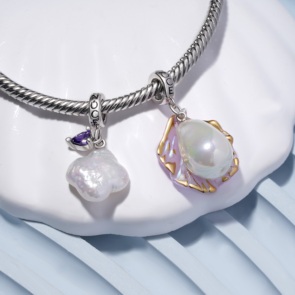 Ocean Shell Baroque Pearl Pendant image number 2