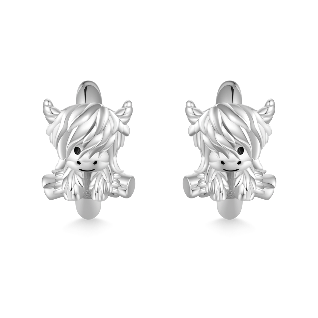 Highland Cow Hoop Stud Earrings image number 0