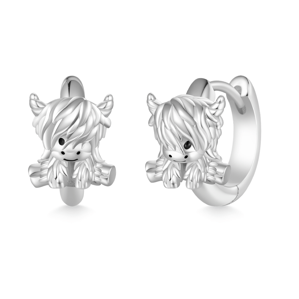 Highland Cow Hoop Stud Earrings image number 1