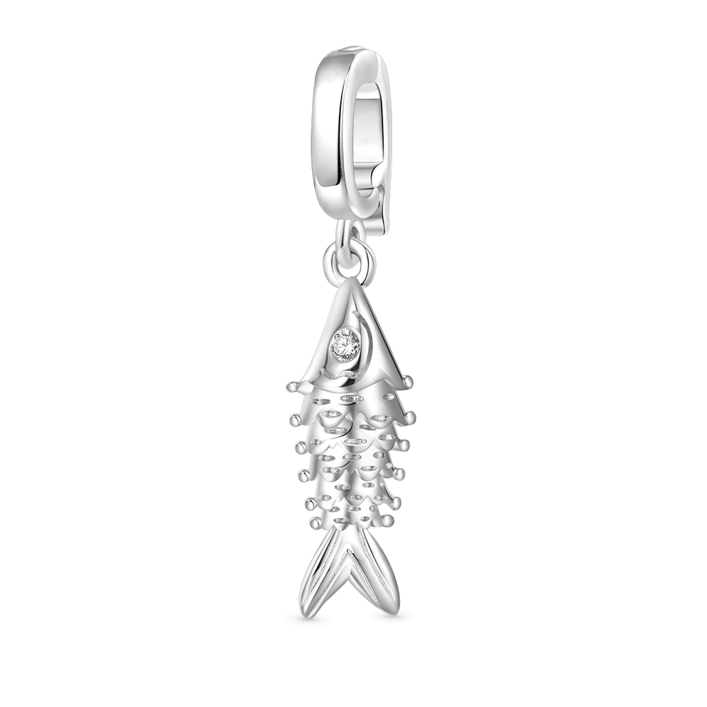 Silver Fish Clasp Clusters Charm image number 0