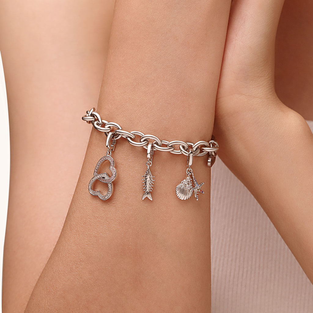 Double Heart Clasp Clusters Charm image number 5