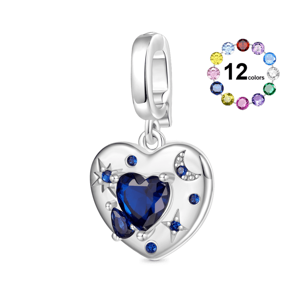 Heart Moon Clasp Clusters Charm image number 0