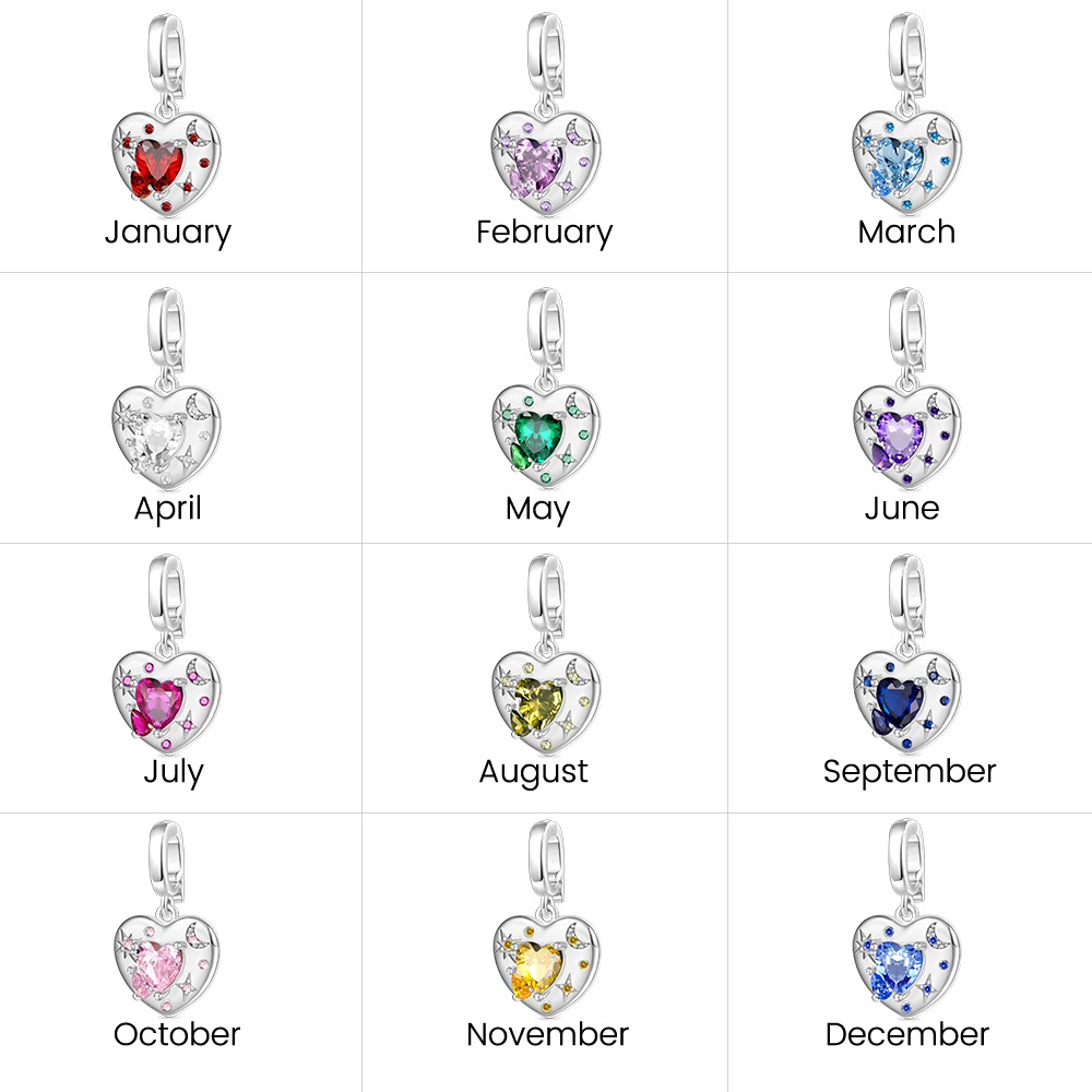Heart Moon Clasp Clusters Charm image number 6
