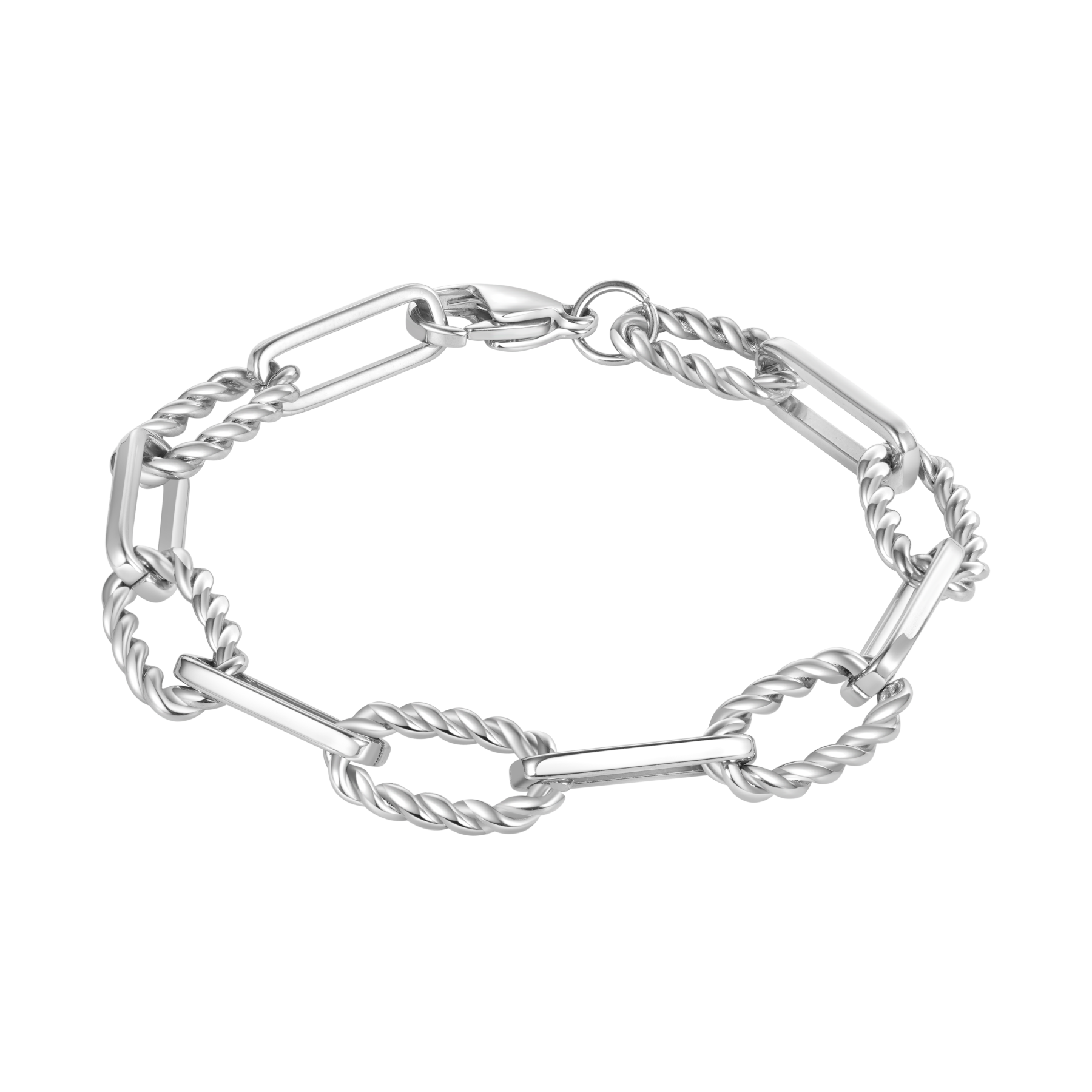Twist-and-loop Link Chain Bracelet image number 0