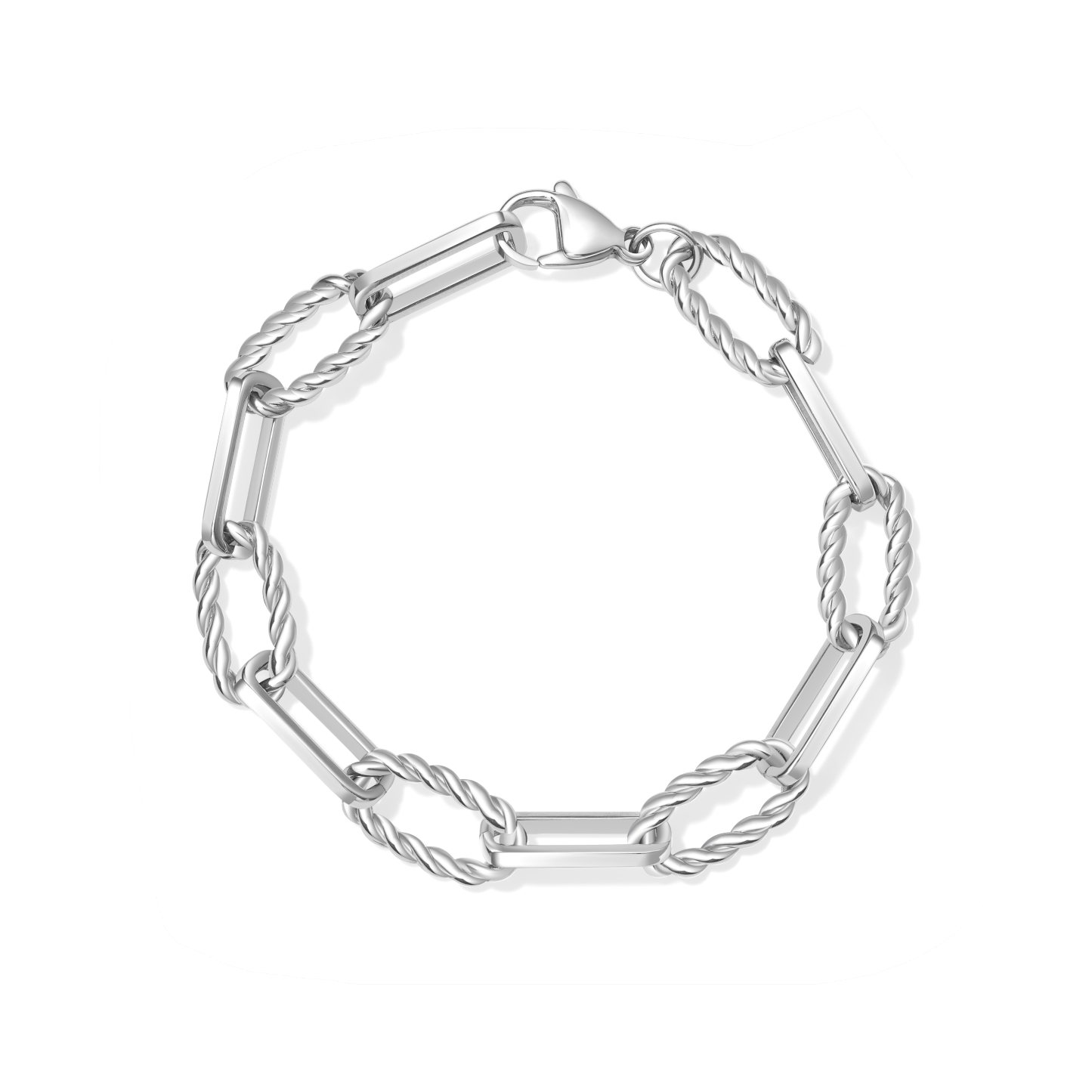 Twist-and-loop Link Chain Bracelet image number 1