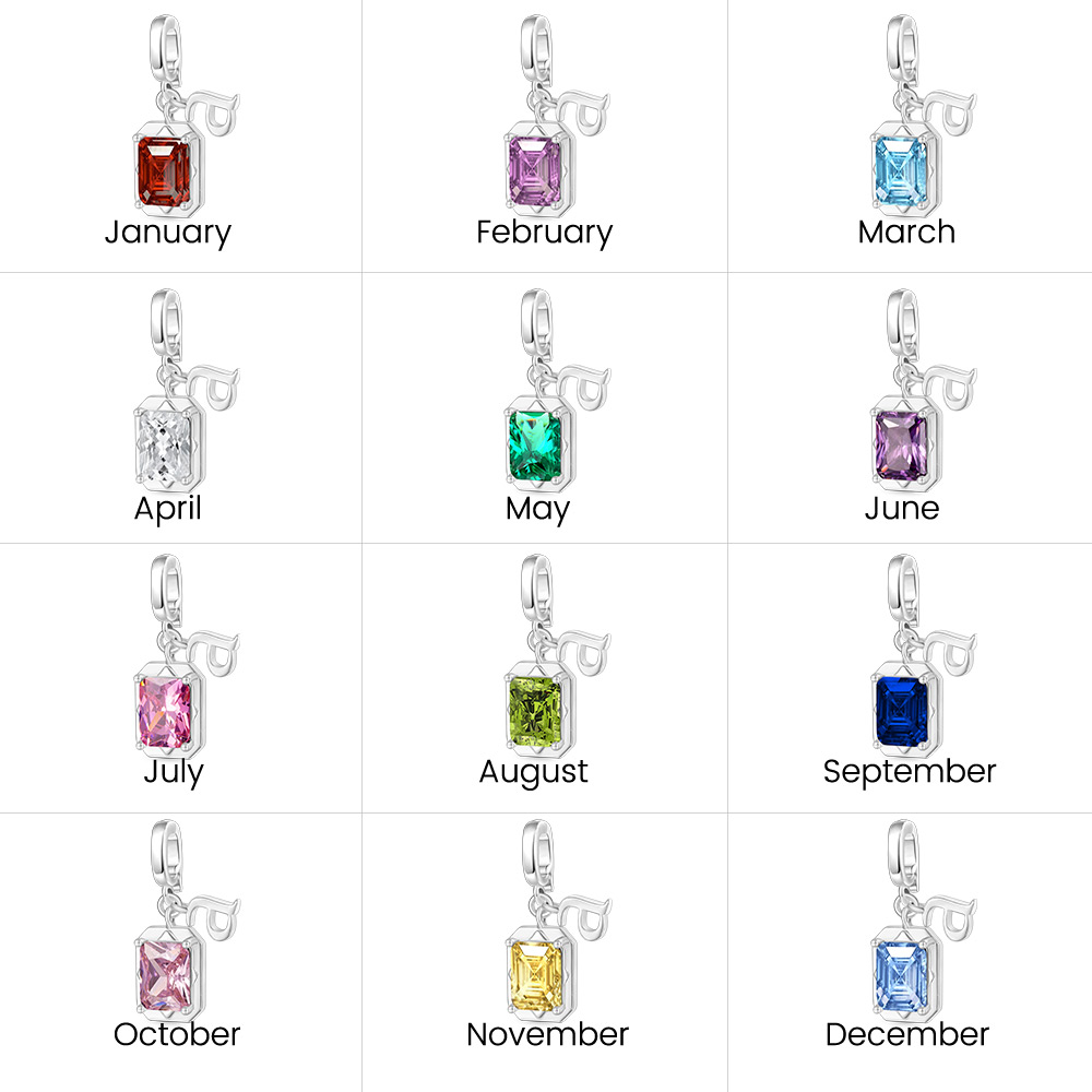 Square Birthstone Clasp Clusters Charm image number 7