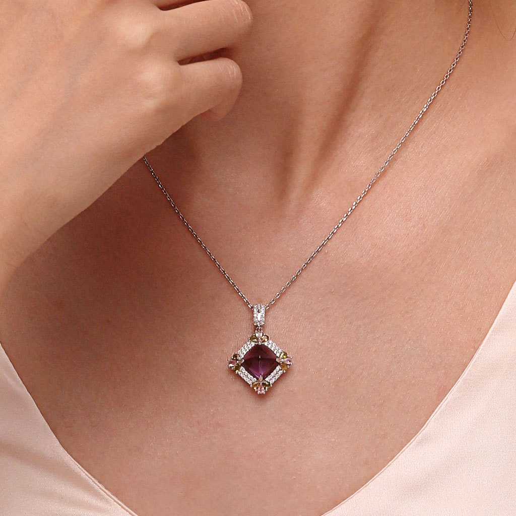 Shine Amethyst Pendant Necklace image number 5