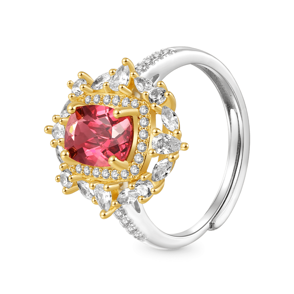 Natural Red Garnet Ring image number 1