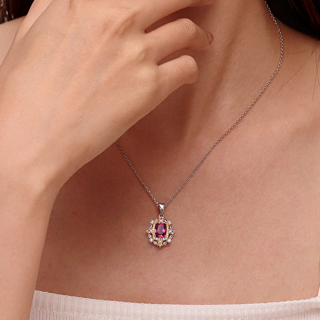 Natural Red Garnet Necklace image number 5