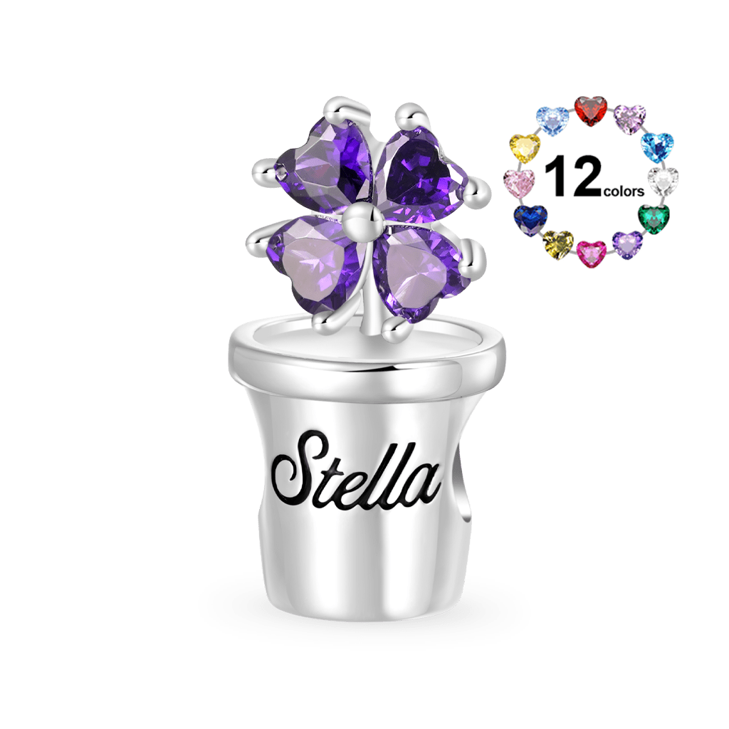 Potted Four-leaf Clover Charm image number 0