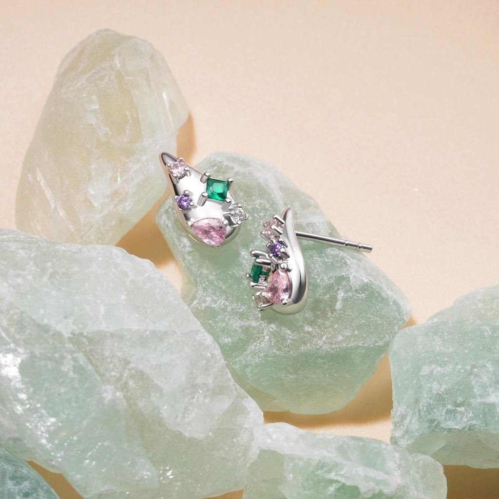 Teardrop Stud Earrings image number 2