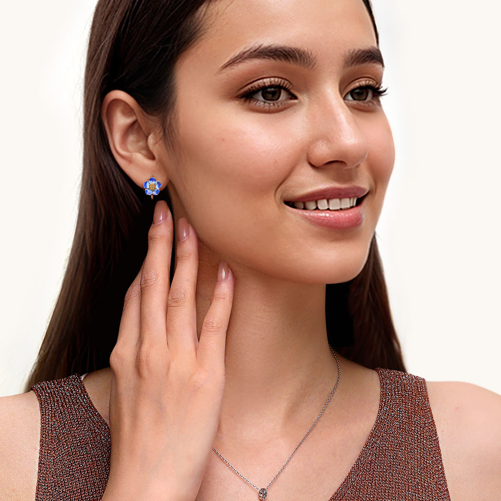 Forget-Me-Not Flower Earrings image number 3