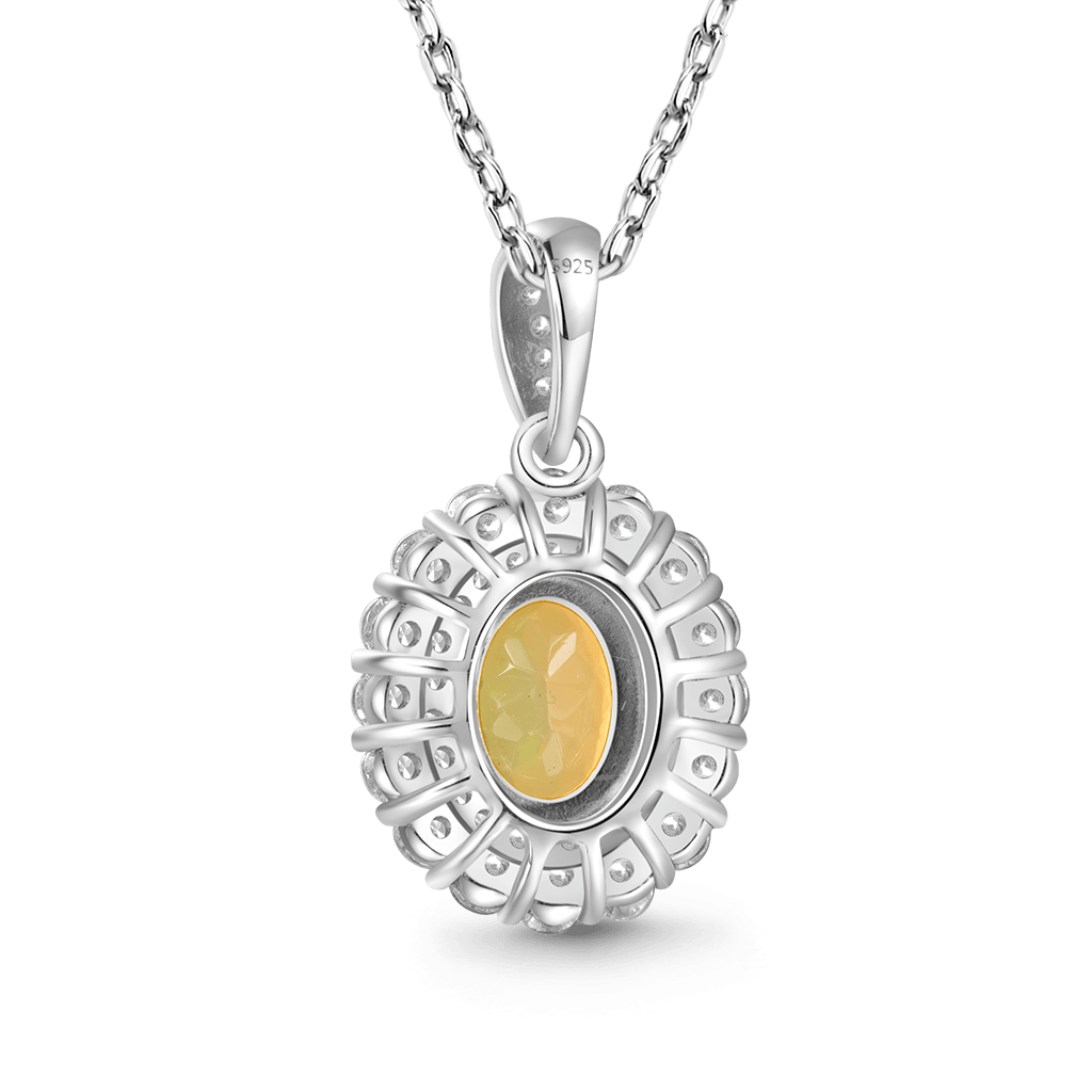 Oval-cut Citrine Opal Necklace image number 1