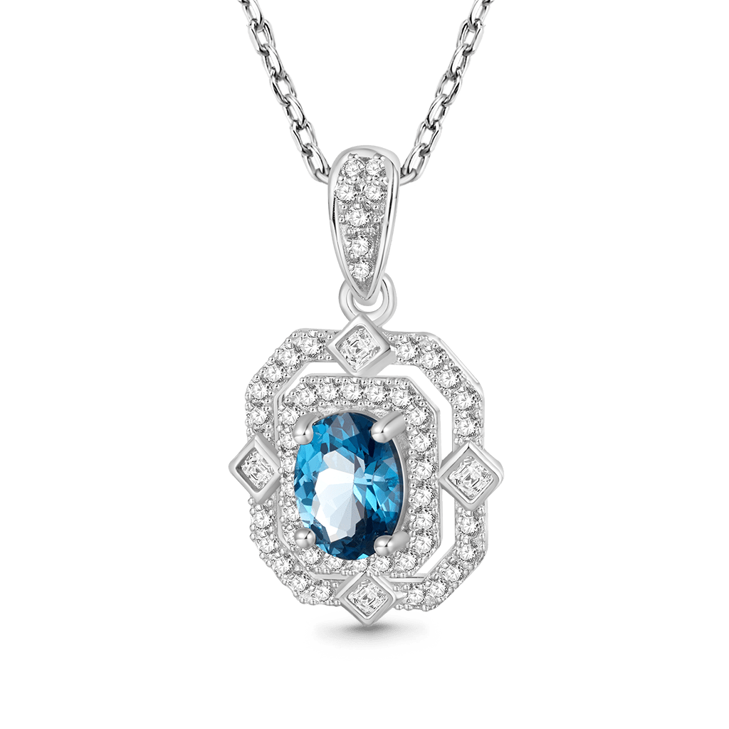 London Blue Topaz Necklace image number 0