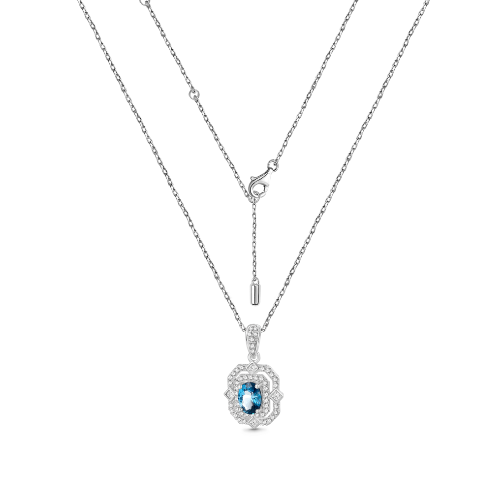 London Blue Topaz Necklace image number 2