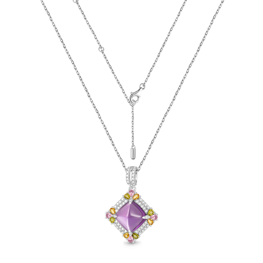 Shine Amethyst Pendant Necklace image number 2