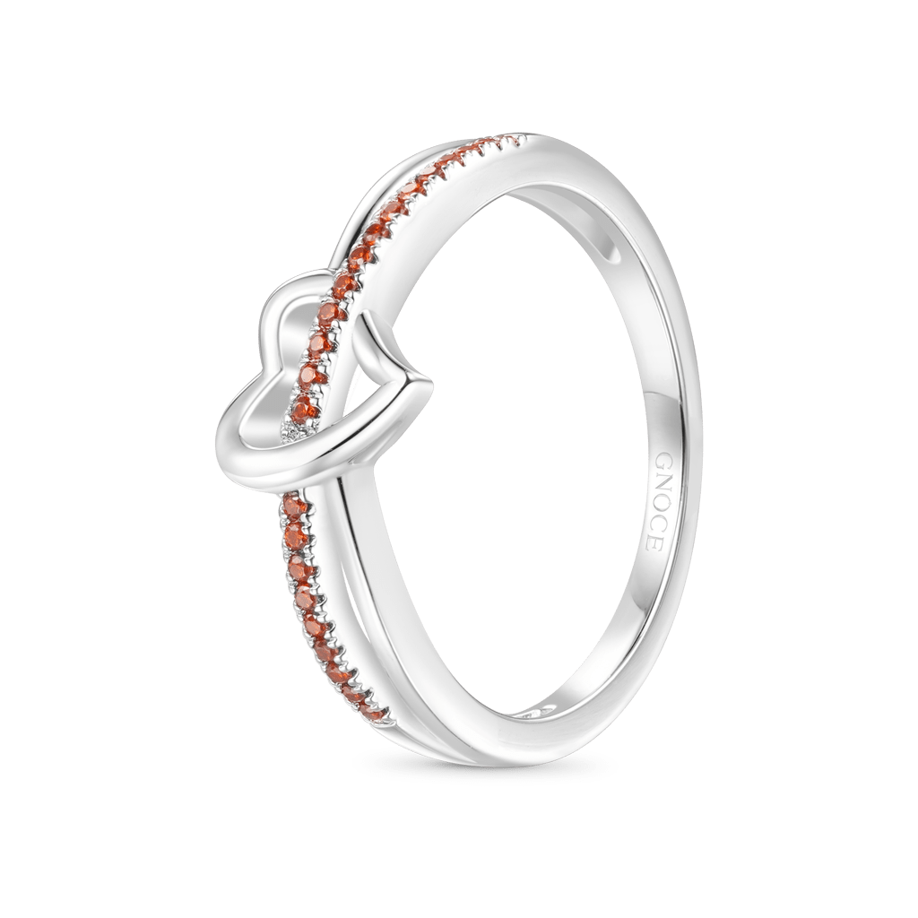 Simple Heart Birthstone Ring image number 1