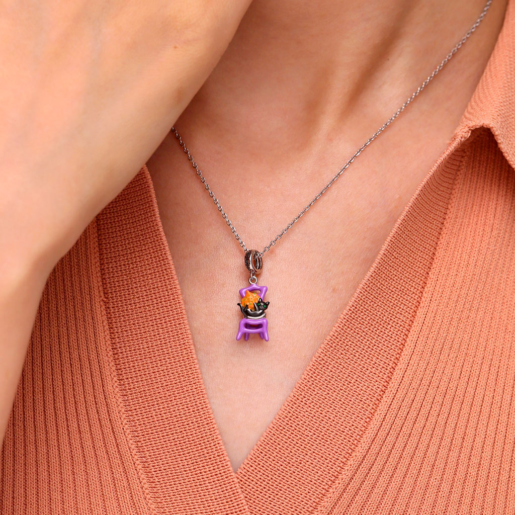 Halloween Chair Cat Pendant image number 5